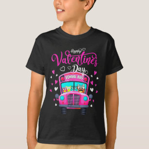 Funny Owls School Bus Driver Happy Valentines Day  T-Shirt