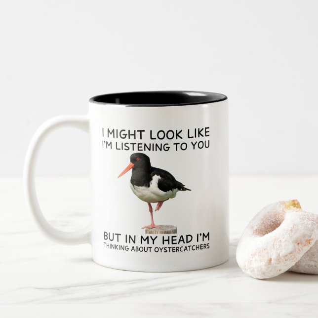 Funny Oystercatchers Mug Birding Gift (With Donut)
