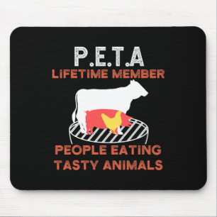 Funny P.e.t.a People Eating Tasty Animals Bbq Love Mouse Mat