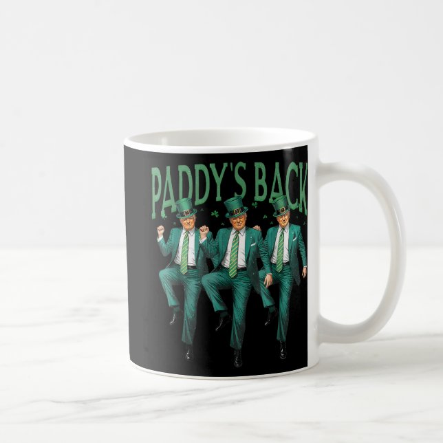 Funny Paddys Back Trump St Patricks Day Dancing  Coffee Mug (Right)