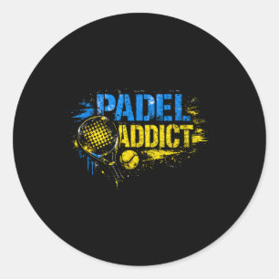 Funny padel addict quote  classic round sticker