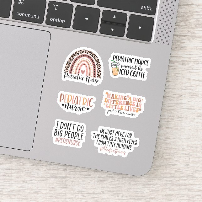 Funny Paediatrics Nurse Sticker Pack, Peds Nursing (Detail)