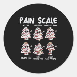 Funny Pain Scale Christmas Nurse Xmas Tree Cakes P Classic Round Sticker