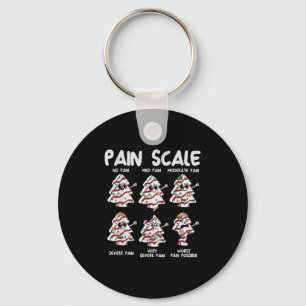 Funny Pain Scale Christmas Nurse Xmas Tree Cakes P Key Ring