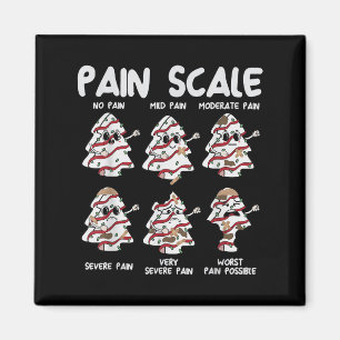 Funny Pain Scale Christmas Nurse Xmas Tree Cakes P Magnet