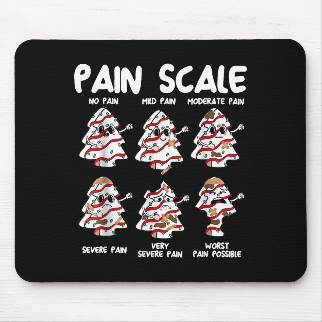 Funny Pain Scale Christmas Nurse Xmas Tree Cakes P Mouse Mat (Front)