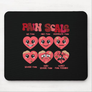 Funny Pain Scale Valentines Day Nurse Pain Essment Mouse Mat