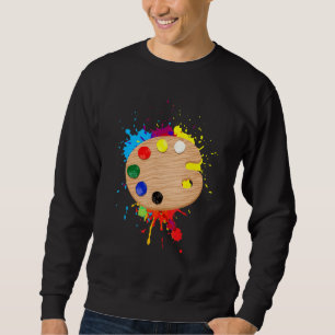 Funny Paint Pallet For Kids Men Women Painting Art Sweatshirt