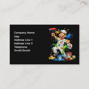 Funny Painter Cartoon Painter Business Card