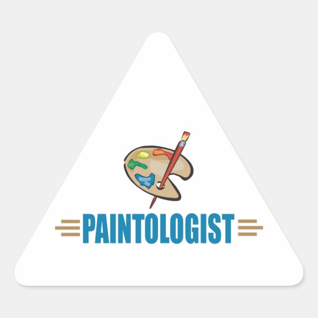 Funny Painter Triangle Sticker (Front)