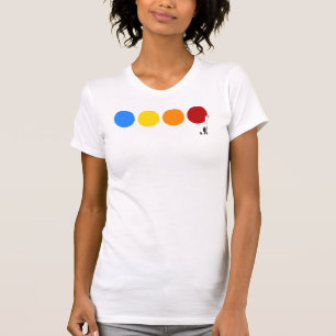 Funny Painting Colour Circles Stick Figure T-Shirt