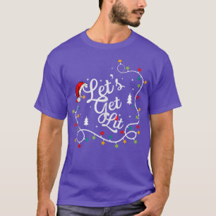Funny Pajamas Let's Get Lit Christmas Tree Costume T-Shirt
