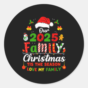 Funny Pajamas Outfit Family Matching Christmas 202 Classic Round Sticker