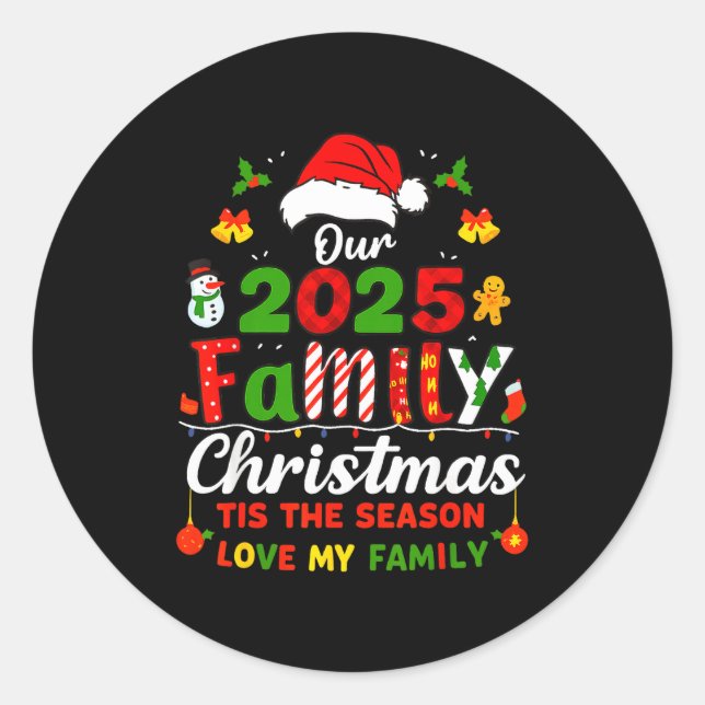 Funny Pajamas Outfit Family Matching Christmas 202 Classic Round Sticker (Front)