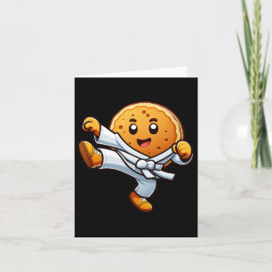 Funny Pancake Pan Karate Taekwondo Kick Boys Girl Card