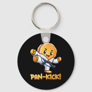 Funny Pancake Pan Karate Taekwondo Kick Boys Girl Key Ring