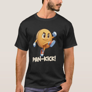 Funny Pancake Pan Kick Boys Girls Kids Food Karate T-Shirt