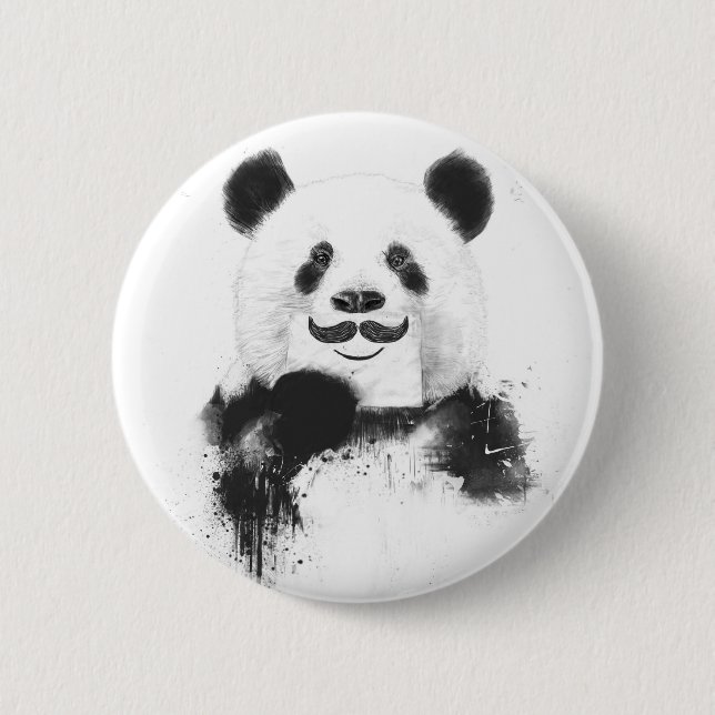 Funny panda 6 cm round badge (Front)