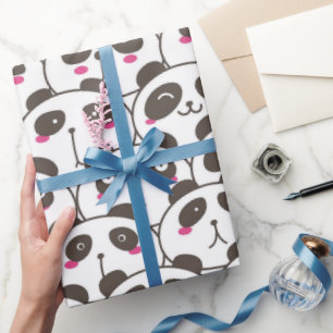 Funny Panda Bear Doodle Wrapping Paper