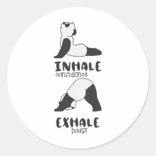 Funny Panda Bear Inhale Exhale Panda Yoga Classic Round Sticker