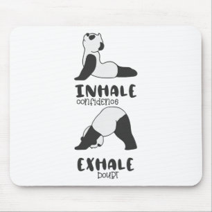 Funny Panda Bear Inhale Exhale Panda Yoga  Mouse Mat