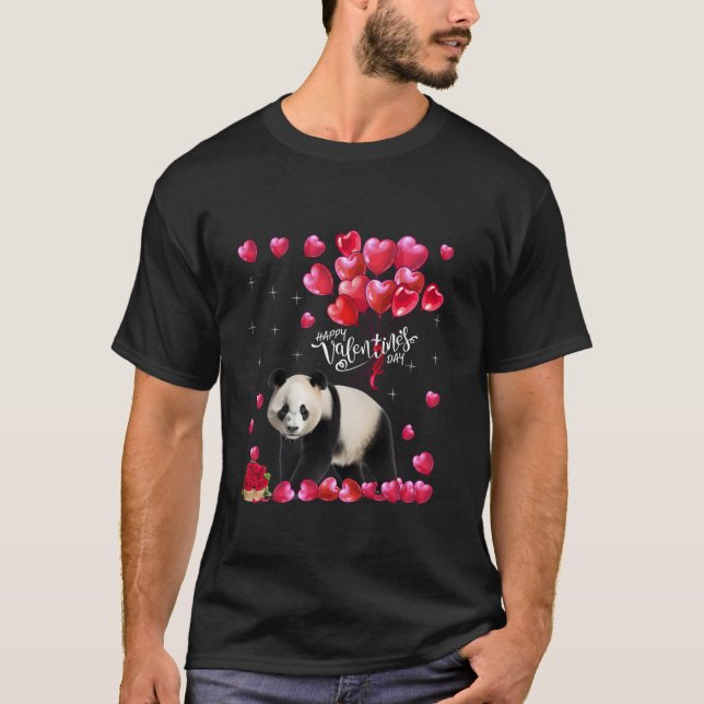Funny Panda Bear Lover Valentine s Day Animals Hea T-Shirt (Front)