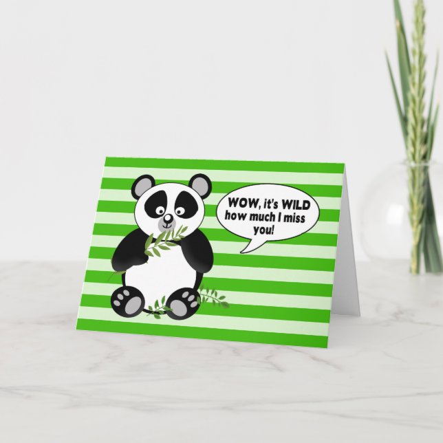 Funny Panda Bear - MISS YOU! - Humour Card (Front)