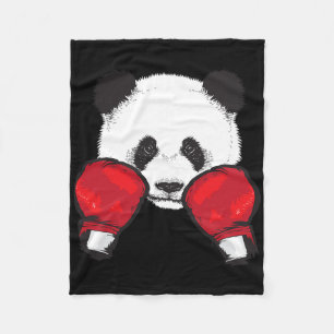 Funny Panda Boxing Cool Animal Lover Gloves Boxer  Fleece Blanket