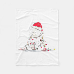 Funny Panda Christmas Graphics Animal Lights Lover Fleece Blanket