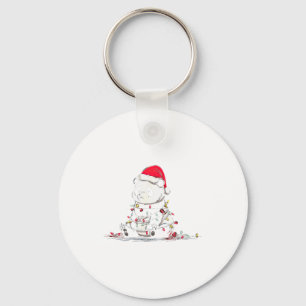 Funny Panda Christmas Graphics Animal Lights Lover Key Ring