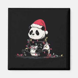 Funny Panda Christmas Graphics Animal Lights Lover Magnet