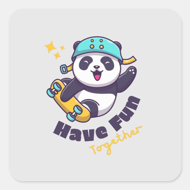 Funny Panda Cute For Animals Lover     Square Sticker (Front)