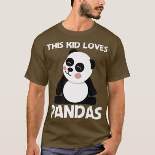 Funny Panda Design For Kids Boys Black White Bear  T-Shirt