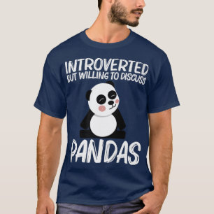 Funny Panda Design For Men Women Black White Bear  T-Shirt
