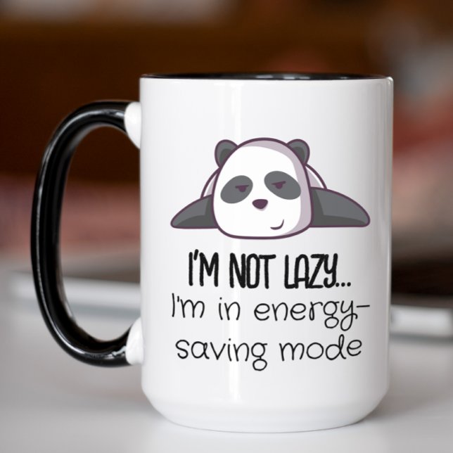 Funny Panda Energy Saving Mode Mug (Funny I'm not lazy panda bear coffee mug)