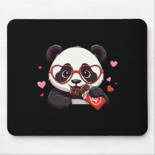 Funny Panda Heart Chocolate Valentine Panda Womens Mouse Mat