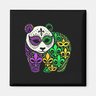 Funny Panda Mardi Gras Festival Carnival Womens Me Magnet