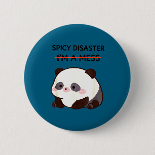 Funny panda meme kawaii sarcastic humour women gir 6 cm round badge