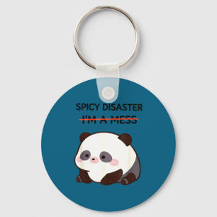 Funny panda meme kawaii sarcastic humour women gir key ring
