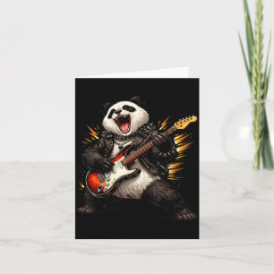 Funny Panda Playing Guitar Rock and Roll for Men Card