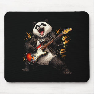 Funny Panda Playing Guitar Rock and Roll for Men Mouse Mat