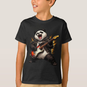 Funny Panda Playing Guitar Rock and Roll for Men T-Shirt