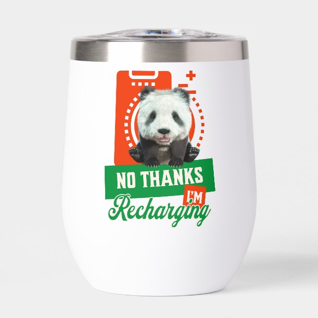 Funny Panda Recharging Introvert Battery Design (Front)