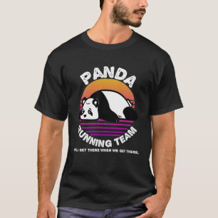 Funny Panda Running Team Shirt Kids Men Women Gift