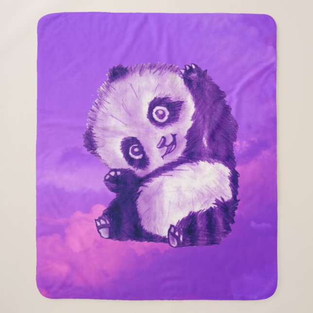 Funny Panda Sherpa Blanket (Front)