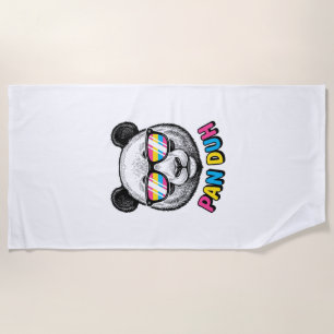 Funny Panda Sunglasses Vintage Engraving Shirt Des Beach Towel