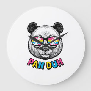 Funny Panda Sunglasses Vintage Engraving Shirt Des Large Clock