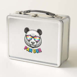 Funny Panda Sunglasses Vintage Engraving Shirt Des Metal Lunch Box
