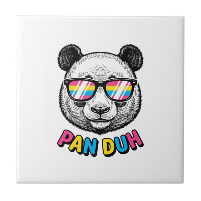 Funny Panda Sunglasses Vintage Engraving Shirt Des Tile (Front)