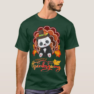 Funny Panda Turkey Happy Thanksgiving Premium T-Sh T-Shirt